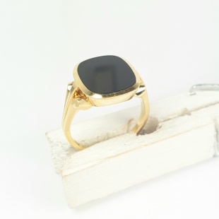Ring mit rechteckigem antik ovalem Onix